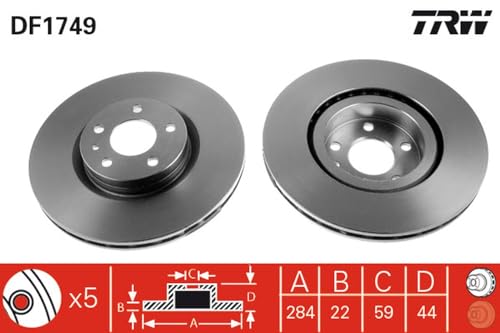 Disques de frein TRW DF1749 haute performance contre la chaleur - 2