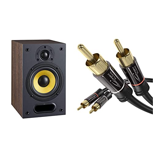 Davis Club MIA 20 Paire d'enceintes Bibliothèque Teak & KabelDirekt 0,5m Câble Cinch/RCA (2 x fiches RCA mâle vers 2 x fiches RCA mâle) Pro Series Cover
