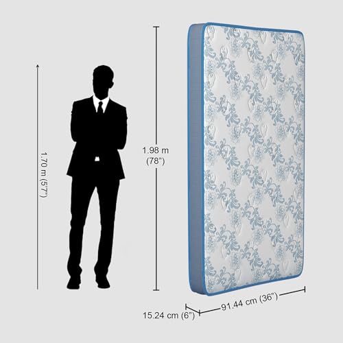 Image of Interio by Godrej Posture Plus Single Bed Foam Mattress (78 x 36 x 6 Inches), 10-Years Warranty, Bonded Foam