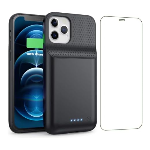 HETP Battery Case for iPhone 12/12 Pro, 10800mAh High Capacity Protective Extended Charger Cover, Ultra-Slim Portable Charging case for iPhone 12/12 Pro Battery Pack (6.1 inch) (Black)