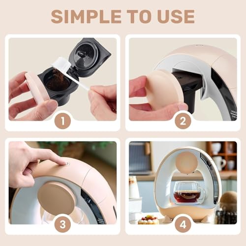 Image of Mini Q Single Serve Coffee Maker | Portable Coffee & Tea Machine for Ground Coffee | Intelligent Temp Control, Quiet Operation (Cream)