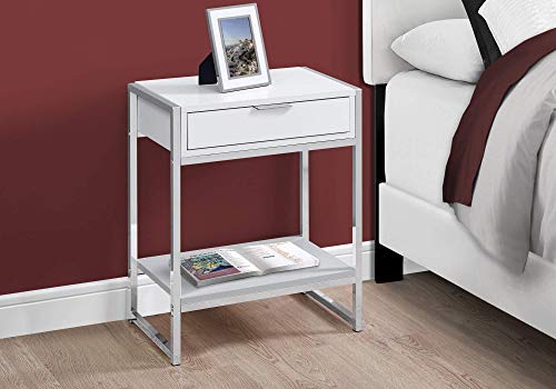 Monarch Specialties I Accent, End Table, Night Stand, White #TOP3