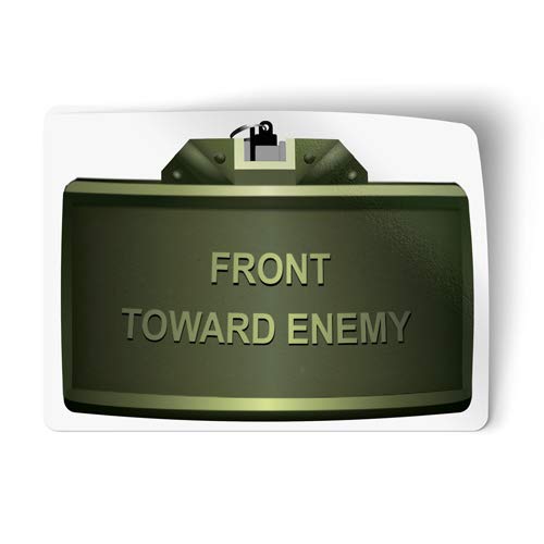 Claymore Mine Front Toward Enemy Vinyl Car Bumper Window Sticker 5" x 4"