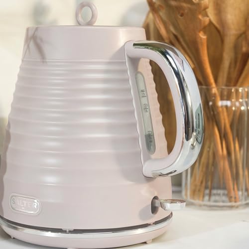 Salter Ripple Rapid Boil Kettle – Electric 1.7L Water Boiler, 360º Swivel Base, Removable Limescale Filter for Purer Quality, Auto Shut-Off, 0.75m Cord, Strix Control, 3kW, Textured Design, Pink - Image 6