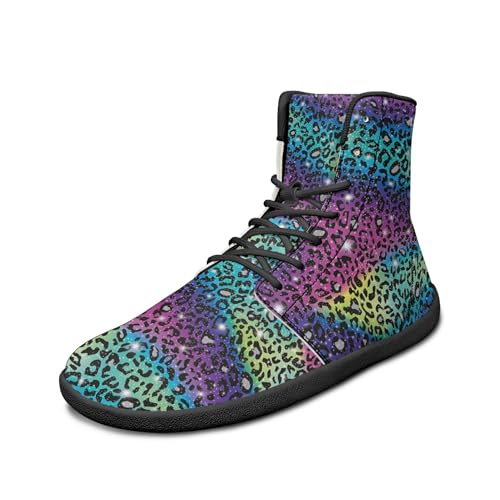 Image of Fashion Print Womens Mens High Top Barefoot Sneakers Flat Shoes