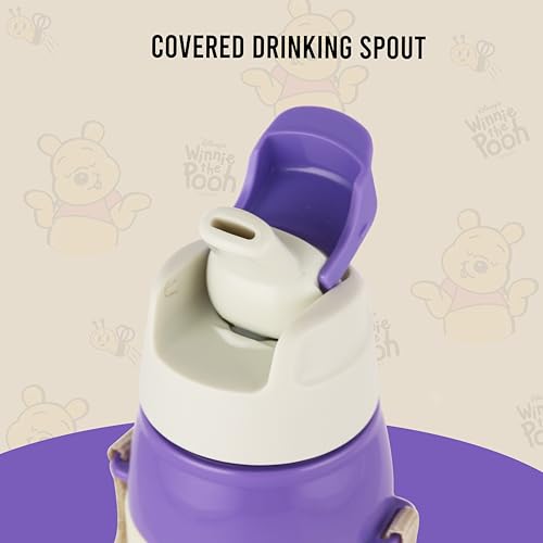 Image of CELLO Kidzbee Era 600 Insulated Kids Water Bottle 520 ml, Off White | 3D Touch & Feel Hunny Bears Design One Hand Grip Lightweight Leakproof Easy Sip Flip Cap Insulated Water Bottle for School Kids