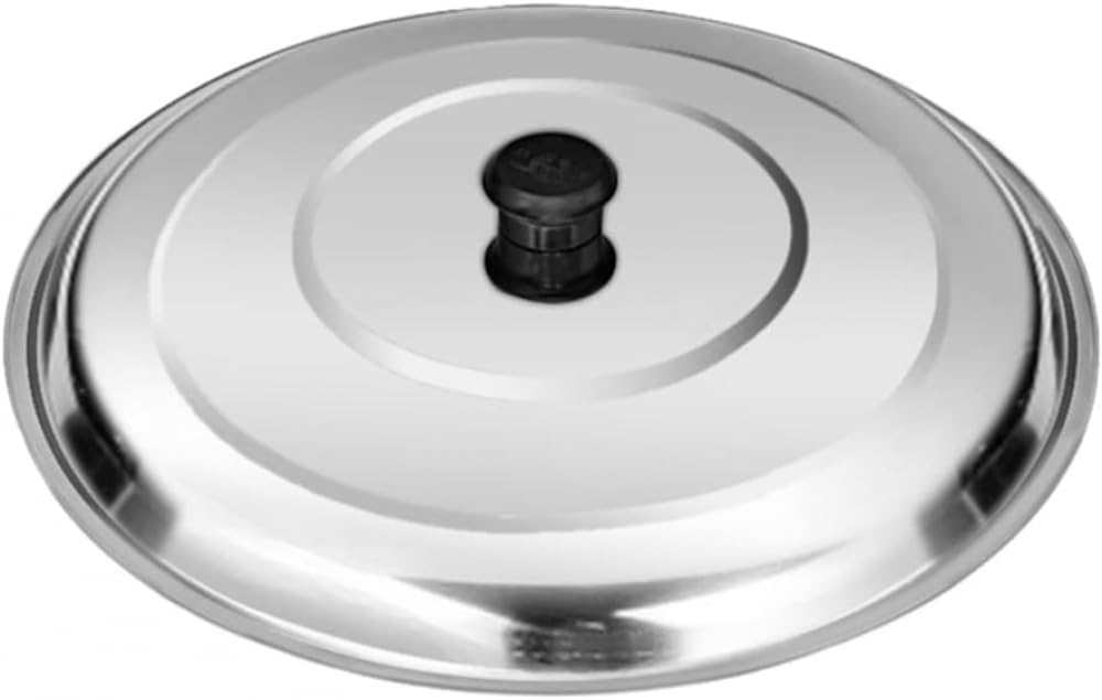 Gusseisen-Pfannendeckel, Universal-Pfannen-Deckelabdeckung, Edelstahl, Bratpfannenabdeckung mit kühlem Griff, Kochgeschirrdeckel, Kochkuppel, Topfdeckel, Ersatz-Topfdeckel, Edelstahl, 56 cm