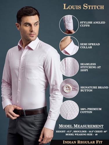 Image of LOUIS STITCH Men's Regular Fit Formal Shirts for Men (ST-S1-CF-900 (1))