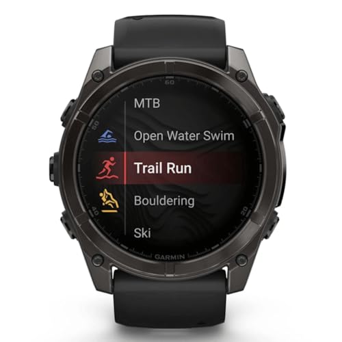 Garmin Amoled Smartwatch Fenix 8-51 MM | Premium Sportuhr mit integrierter LED-Taschenlampe, Lautsprecher und Mikrofon | Bis zu 29 Tage Akkulaufzeit im Smartwatch-Modus