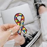 3Pcs Autism Awareness Ribbon car Bumper Sticker, Autism Puzzle Ribbon Awareness Vinyl Sticker, Mental Health Decals - Stickers For Laptop Water Bottle Phone Case Car Window Helmet Hard Hat 3"