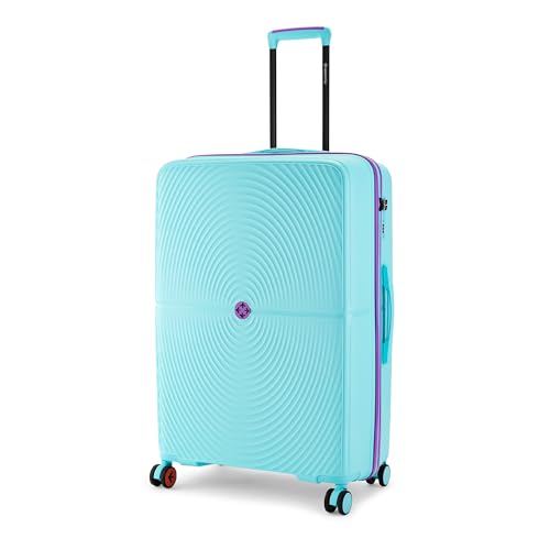 Image of Nasher Miles Bali Hard-Sided Polypropylene Check-in Luggage 28 inch | 75cm | 8 Wheels Large Trolley Bag for Travel | Suitcase (Light Blue)