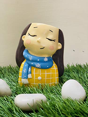 Image of Cute Beautiful Girl Succulent Planter Pots Resin Creative Flowerpot Plant Pots Planter Container for Home Garden Office Desktop Decoration (Dream Girl)
