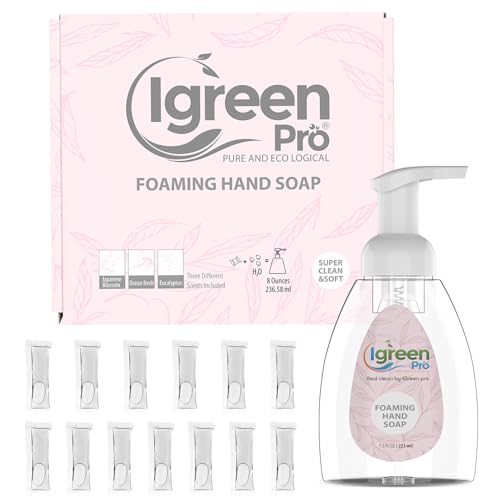 IGreen Pro Foaming Hand Soap I Hand Soap l Clean Hands I Great Scent I Soft Hands I Make 15 bottles x 8 OZ = 120 Oz I 15 Packs(Water Soluble)
