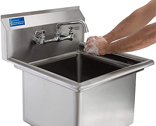 Amgood Commercial Stainless Steel Sink - 1 Compartment Restaurant Kitchen Prep & Utility Sink With 10" Faucet. Nsf Certified. (Bowl Size: 16" X 14" + Faucet) #TOP4