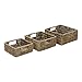 Price comparison product image JVL Seagrass Square Storage Baskets with Inset Handles, Set of 3