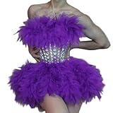 Designs, mit Strasssteinen besetzt, ärmellos, bauchfrei, kurzer Rock