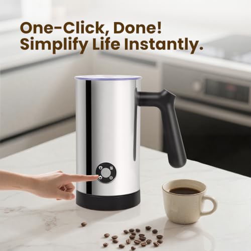Image of Casimhu Electric Milk Frother 4-in-1 Foam Maker, Hot Cold Foam, 10.6 oz