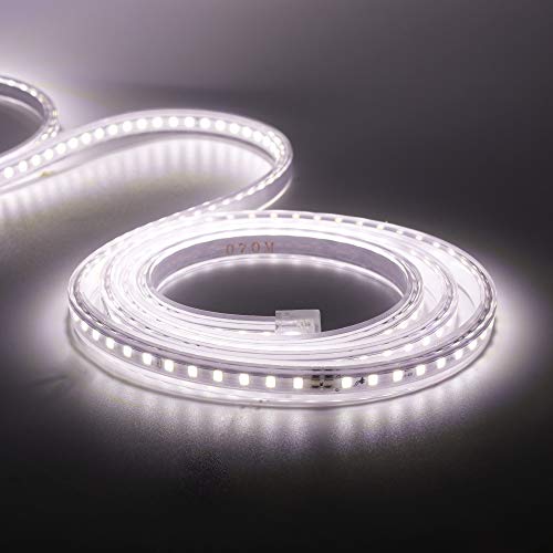 Image of KISUFU 110V COB LED Strip Light, 2835 120 LEDs /m s Super Bright IP65 Waterproof Flexible & Cuttable COB Strip Lights for DIY TV Backlight Bedroom Kitchen Home Outdoor Decor