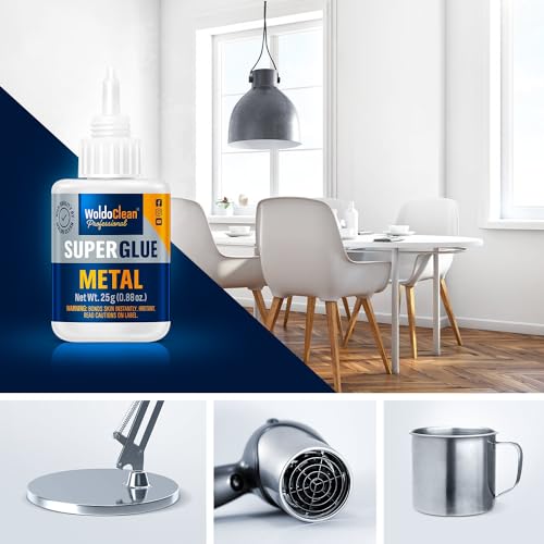 Image of WoldoClean Metal Super Glue 25g Extra Strong Adhesive - Heavy Duty Waterproof Bond for Stainless Steel, Aluminum, Iron, Copper, Heat Resistant