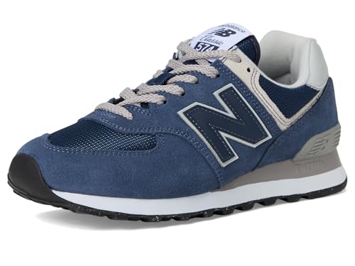 New Balance Women's 574 Core Sneaker, Navy/White, 8.5