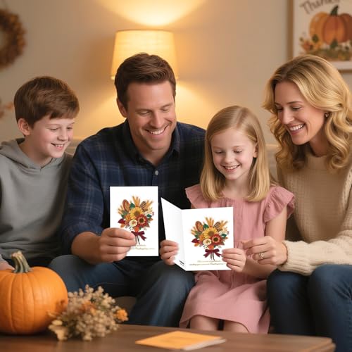 Image of FLYAB Thanksgiving Card, 3D Sunflower & Gold Foil Thankful Gift for Her Him