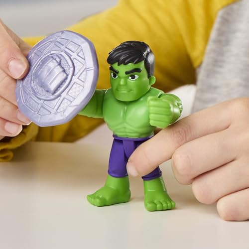 Marvel Spidey und Seine Super-Freunde Hulk Spielzeug mit Accessoire, 7,6 cm große Action-Figur, Superhelden-Spielzeug für Kinder, ab 3 Jahren