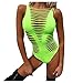 Yowablo Bodysuits serrant Sleeveless Cut Party Out Clubwear Sexy Summer Women's Blouse Femme Chemises Boutonnées en Soie Surdimensionnées pour Femmes