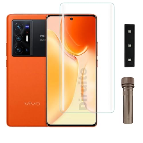 Image of Diruite UV Tempered Glass for Vivo X70 Pro Plus - Premium 9H Hardness, Full Edge-to-Edge Coverage, Crystal HD Clarity, UV Glue with Easy Installation Kit (Pack of 1)
