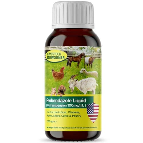 Dewormer for Goat Chickens Horses Sheep Poultry & More Fenbendazole for All Wormers Tapeworms Roundworms & Hookworms 100 ml