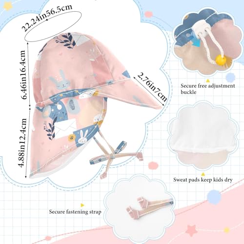 Envelope Bunny Cartoon Cream Color Toddlers Beach Hat Toddler Boy Water Hats Girls UPF 50+ Adjustable Travel Essentials4