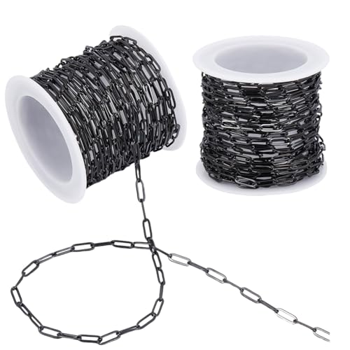 Chaîne trombone noire en acier inoxydable durable pour colliers chic