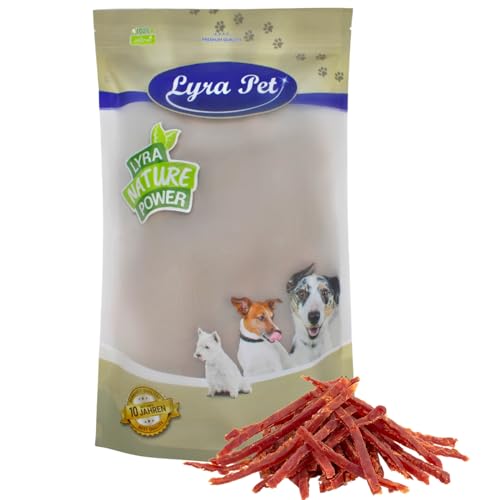 Lyra Pet® 1 kg Entenbrustabschnitte | Geschmackvoller Kausnack | Leckerli auch für Welpen und ältere Hunde | Fettarmes Hundefutter | Gut verträglich | Wiederverschließbarer Beutel