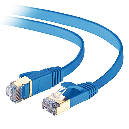 Cat 7 Ethernet Cable 25 ft Blue, MORELECS Cat 7 Internet Cable 25 ft Ethernet Cable RJ45 Network Cable Cat7 LAN Cable for PC Laptop Modem Router Cable Ethernet