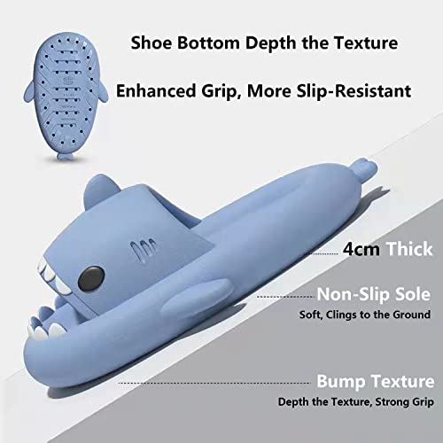 LELEBEAR Shark Slides Size 13 Men, Cloud Shark Slides Plus Size, Summer Beach Open Toe Shower Sandals for Women Men3