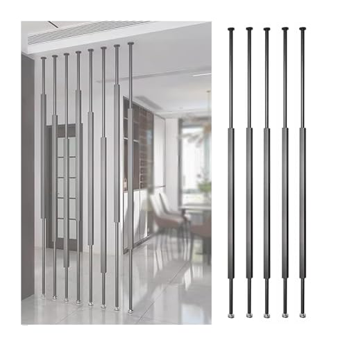 Séparateur de pièce en métal noir et blanc du sol au plafond (Lot de 5)
