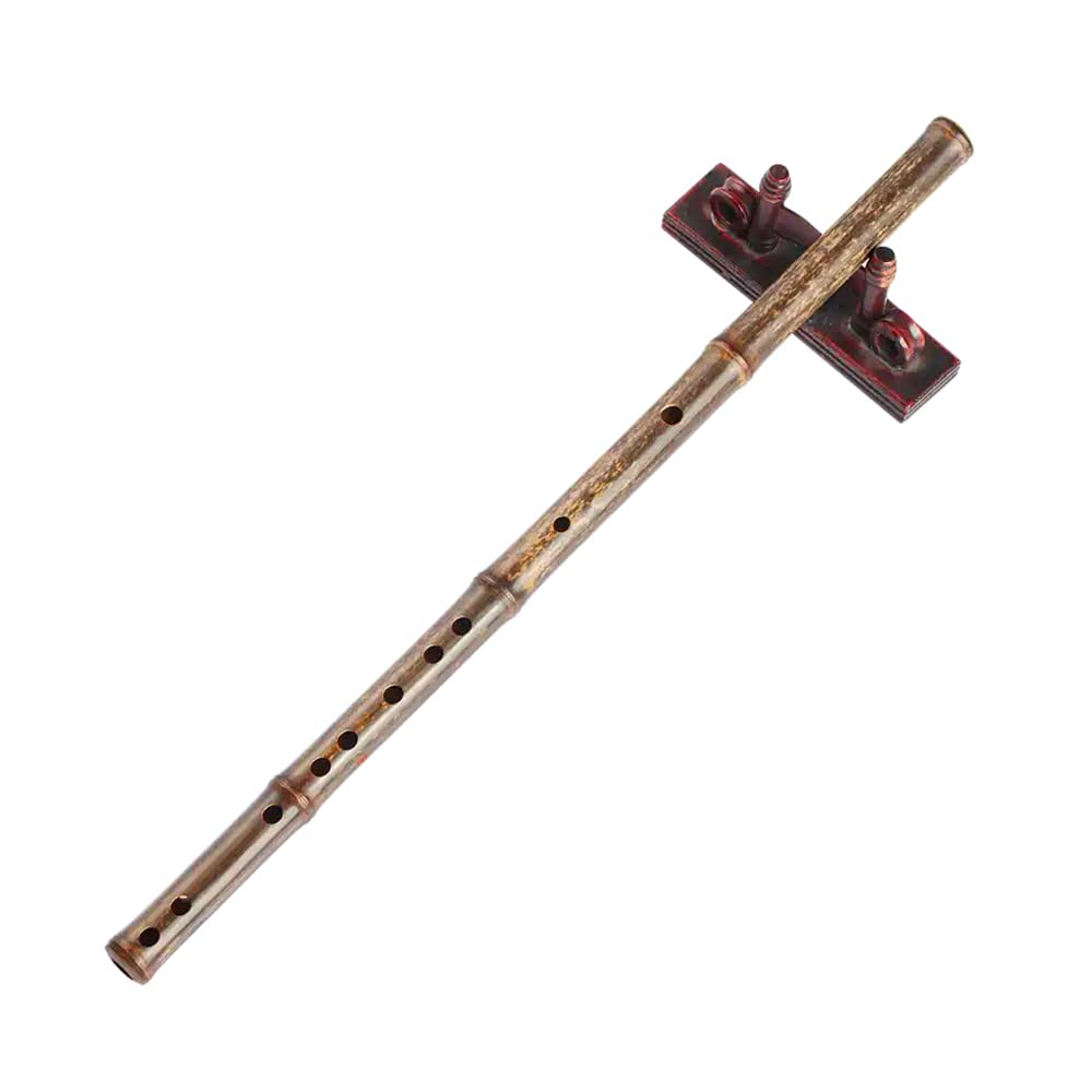 HCZKIUJY Professional Purple Bamboo Flute, with Membrane + Pendant + Velvet Storage Bag, Beginner/Exam Instrument (#C)