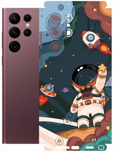 Image of AtOdds - Full Body Back Screen Guard Protector Film - Lamination Wrap Skin Sticker Compatible with Samsung Galaxy S22 Ultra | Scratchproof Matte Finish (Space)