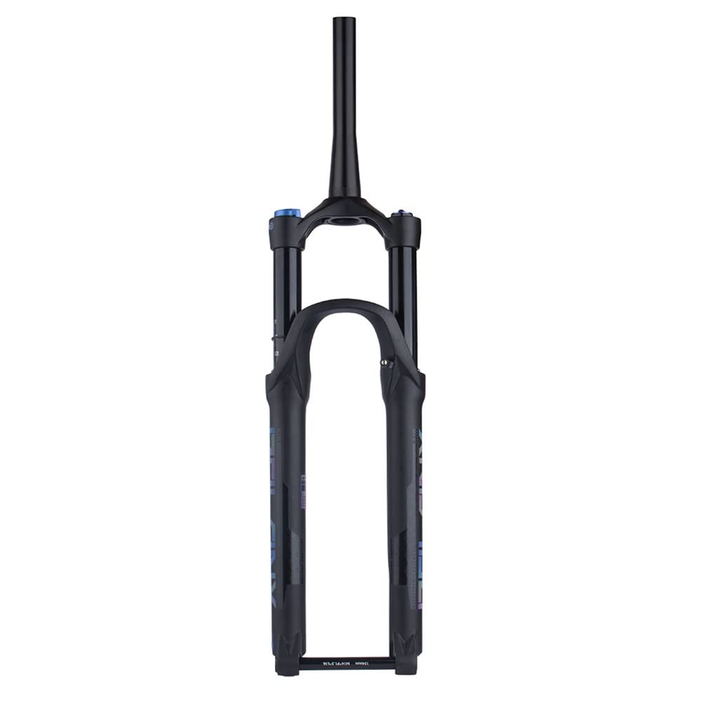 WIQUYBML 27.5 29 Inch MTB Air Suspension Fork Boost Thru Axle 15mm Damping Adjustment Travel 140mm Bike Front 1-1/2" Magnesium +Aluminum Alloy Width 110mm Black
