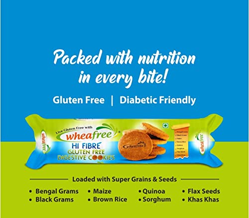 Image of Wheafree Gluten Free Sorghum Sooji (Pack of 2 x 400g Each) & Wheafree Gluten Free Hi Fibre Digestive Cookies - Pack of 2 (200g each)