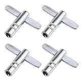 Dnyta 4 Pcs T-Shaped Drum Key Tool Square Hole Drum Tuning Key Drum Tuner Set Accessories Adjustment