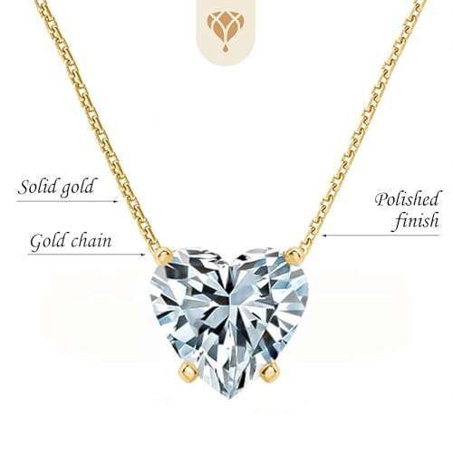 The Diamond Deal 1/4 Carat - 5 Carat | IGI Certified Lab Grown Diamond floating Pendant Necklace For Women | 14K White, Yellow Or Rose Gold | Lab Created Solitaire Lab-Grown Diamond Pendant Necklace3