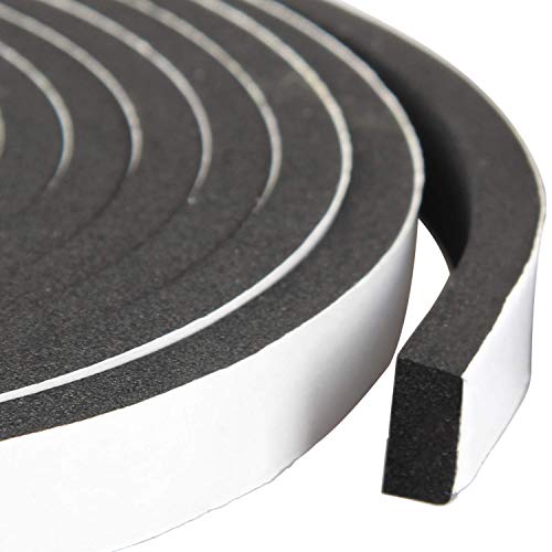 G-CHARGE Single Side High Density Self Adhesive Foam Seal Tape, Weather Stripping Doors and Window Insulation Soundproofing, (12mm x 6mm x 5 Meter) (Image - 1)