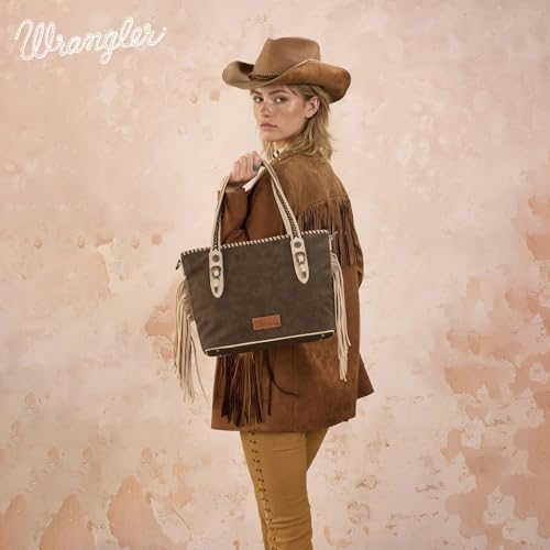 Bolso Tote Wrangler para Mujer con Flecos y Detalles de Cuero miniatura 2