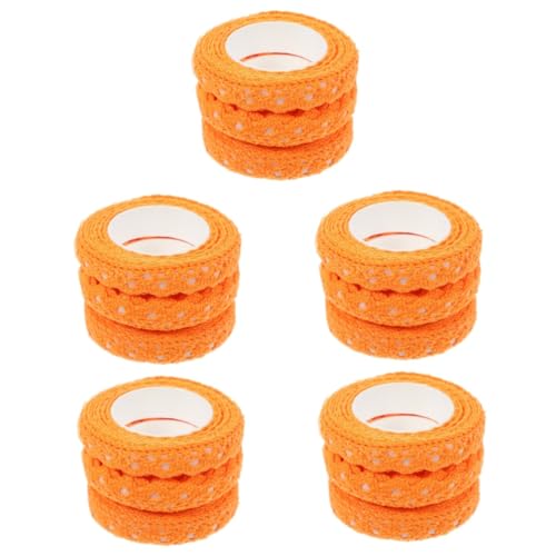 Ruban adhésif dentelle orange pour scrapbooking et bricolage lot de 15 rouleaux de tissu