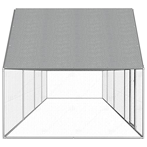 Small Animal Supplies Hühnerstall, verzinkter Stahl, 8 x 2 x 2 m – Bild 4