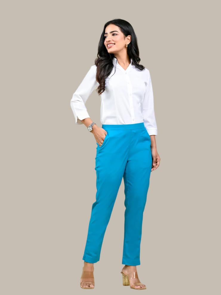 Image of Moirai Cotton Regular Fit Woman Trousers Pants Kurti Pant Daily Casual Formal Office Use