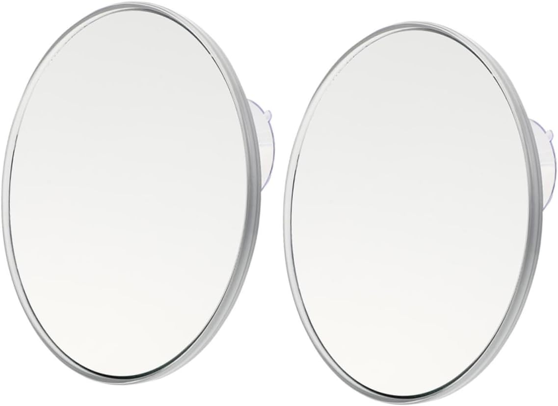VALICLUD 2Pcs Rounded Magnifying Makeup Mirrors with Suction Cups Portable Clear Cosmetic Mirrors Magnification for Professional Makeup Artists Space Saving Wall Mount Vanity Gift