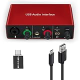 Audio Interface Audio Interface for PC USB Interface mixer recorder with 48V Phantom Power 24 Bit Su