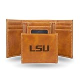 Rico Industries Laser Engraved Trifold Wallet, LSU Tigers, Brown