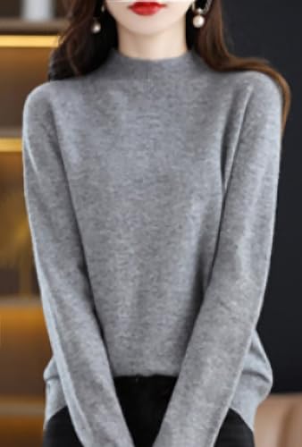 Laibmfc Cashmere Sweaters For Women,100% Cashmere Long Sleeve Sweaters Crew Neck Solid Pullover Jumpers Tops  thumb #3